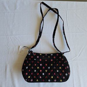 Vera Bradley small shoulder bag black with dot pattern new with tags.